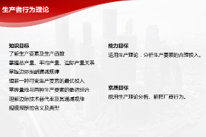 <em>課件</em>：<em>金融</em><em>服務(wù)</em><em>與</em><em>管理</em><em>專業(yè)</em>《<em>經(jīng)濟學(xué)</em><em>基礎(chǔ)</em>—<em>項目</em>四 生產(chǎn)者行為<em>理論</em>》
